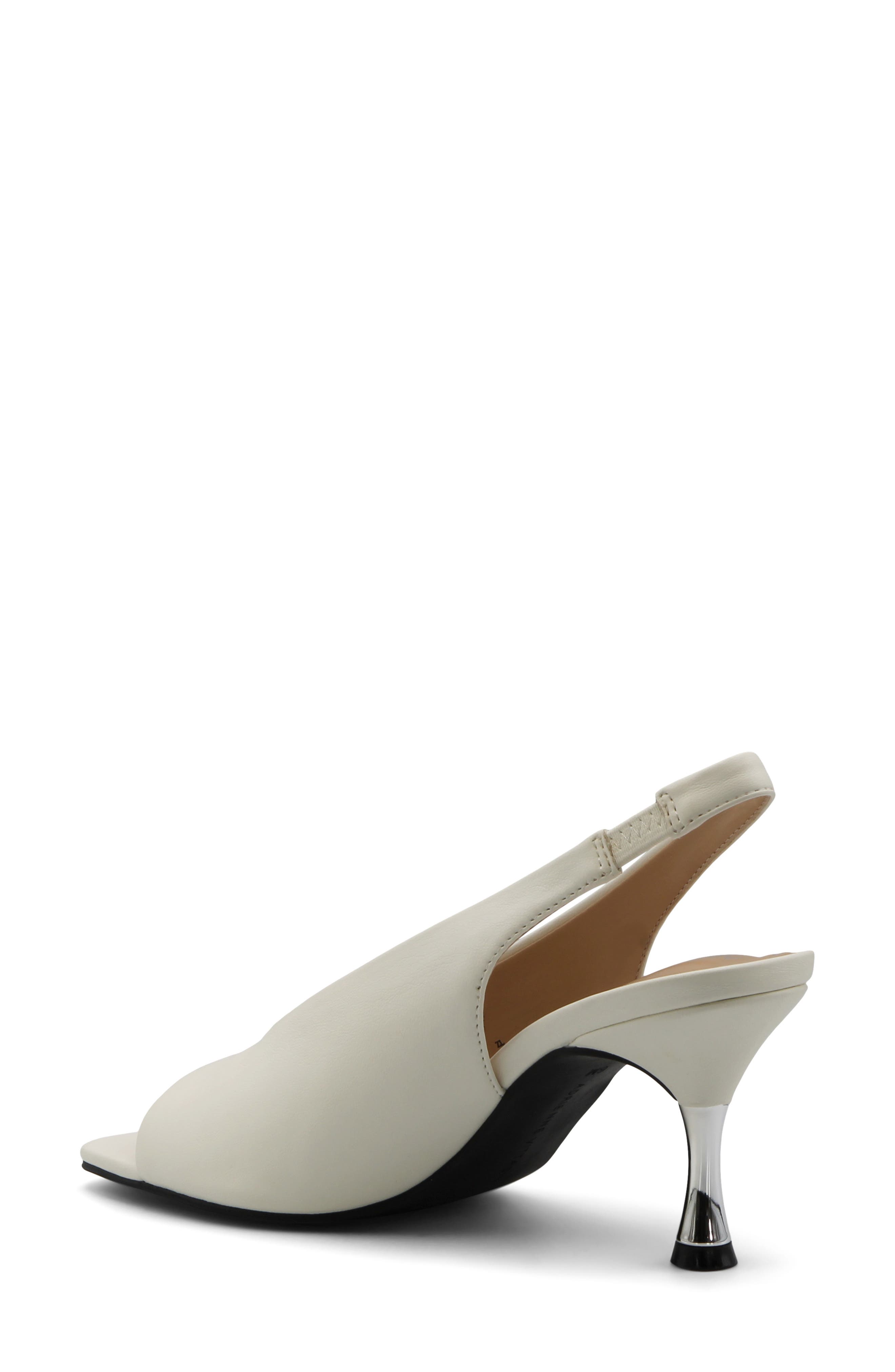 Adrienne Vittadini Janice Peep Toe Slingback Pump, Alternate, color, White Sm