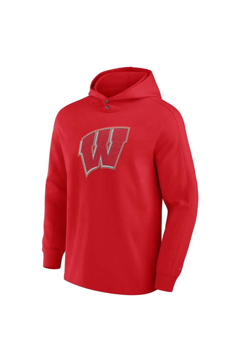 Men's Fanatics Red Wisconsin Badgers Blaze Tri-Blend Pullover Hoodie, Alternate, color, Red