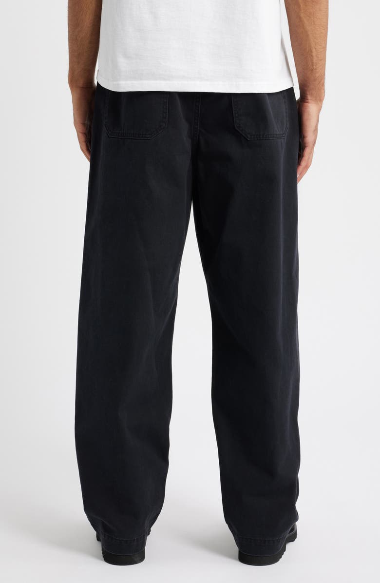 Obey Commons Flat Front Cotton Twill Chinos, Alternate, color, Black Faded Wash