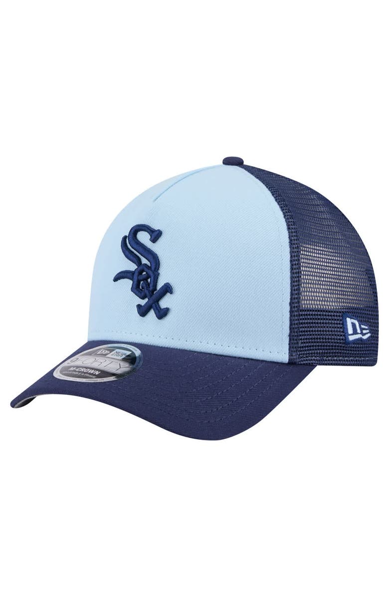 New Era Men's New Era Light Blue/Navy Chicago White Sox 2-Tone Color Pack 9FORTY Adjustable Trucker Hat, Main, color, Light Blue