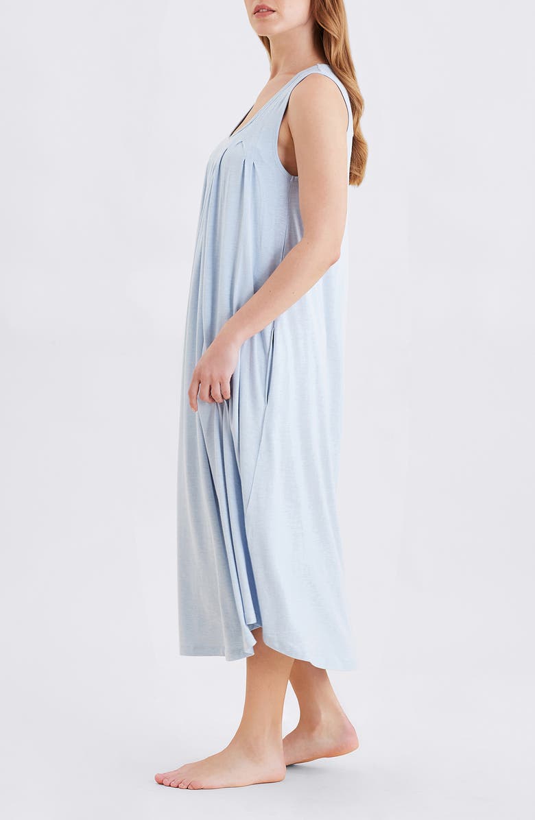Papinelle Kate Pleated Stretch Modal Nightgown, Alternate, color, Winter Blue