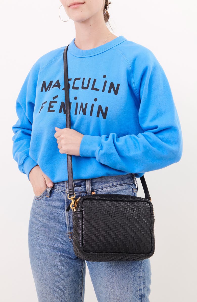 Clare V. Midi Sac Woven Crossbody Bag, Alternate, color,