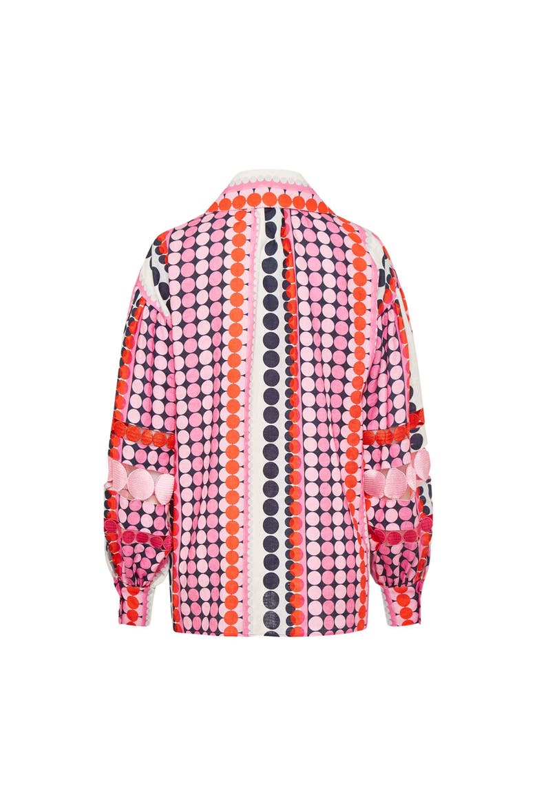 Over Sized Printed Linen Statement Blouse, Alternate, color, Multicolour