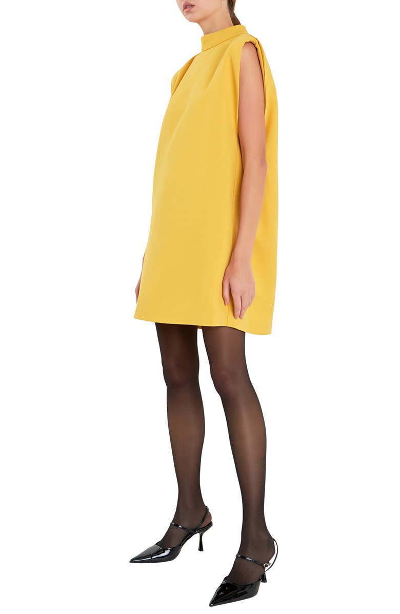 English Factory Mock Neck Sleeveless Shift Dress, Alternate, color, Yellow