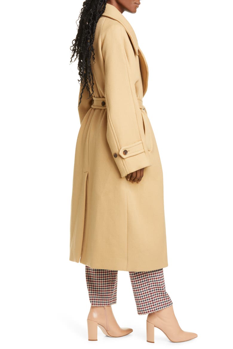 Sea Amber Double Breasted Wool Coat, Alternate, color, CAMEL