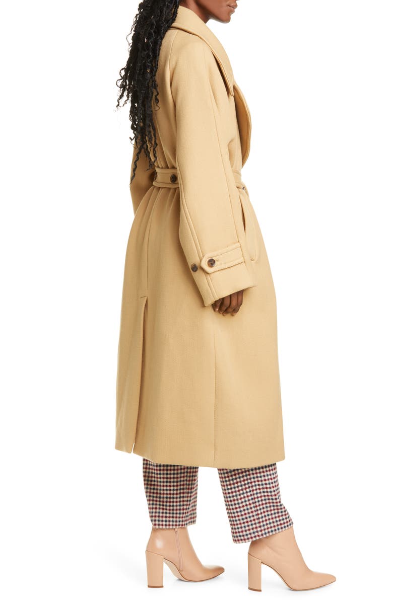 Sea Amber Double Breasted Wool Coat, Alternate, color, 