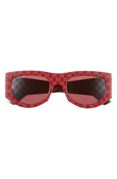 サングラス GUCCI Woman Sunglasses Red 831871J0740 6060 Square frame sunglasses in Gucci Rosso Ancora red | GUCCI® US