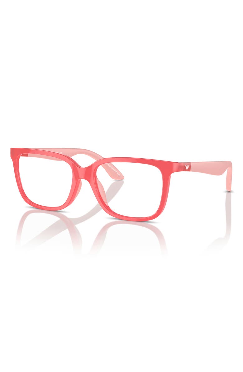 Emporio Armani Kids' 49mm Pillow Optical Glasses, Alternate, color, Opaline Coral / Demo Lens