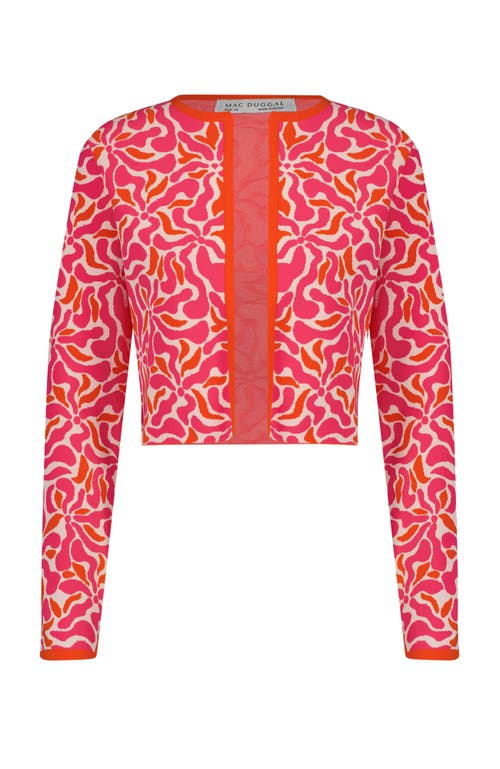 MAC DUGGAL MAC DUGGAL LONG SLEEVE FLORAL KNIT CARDIGAN