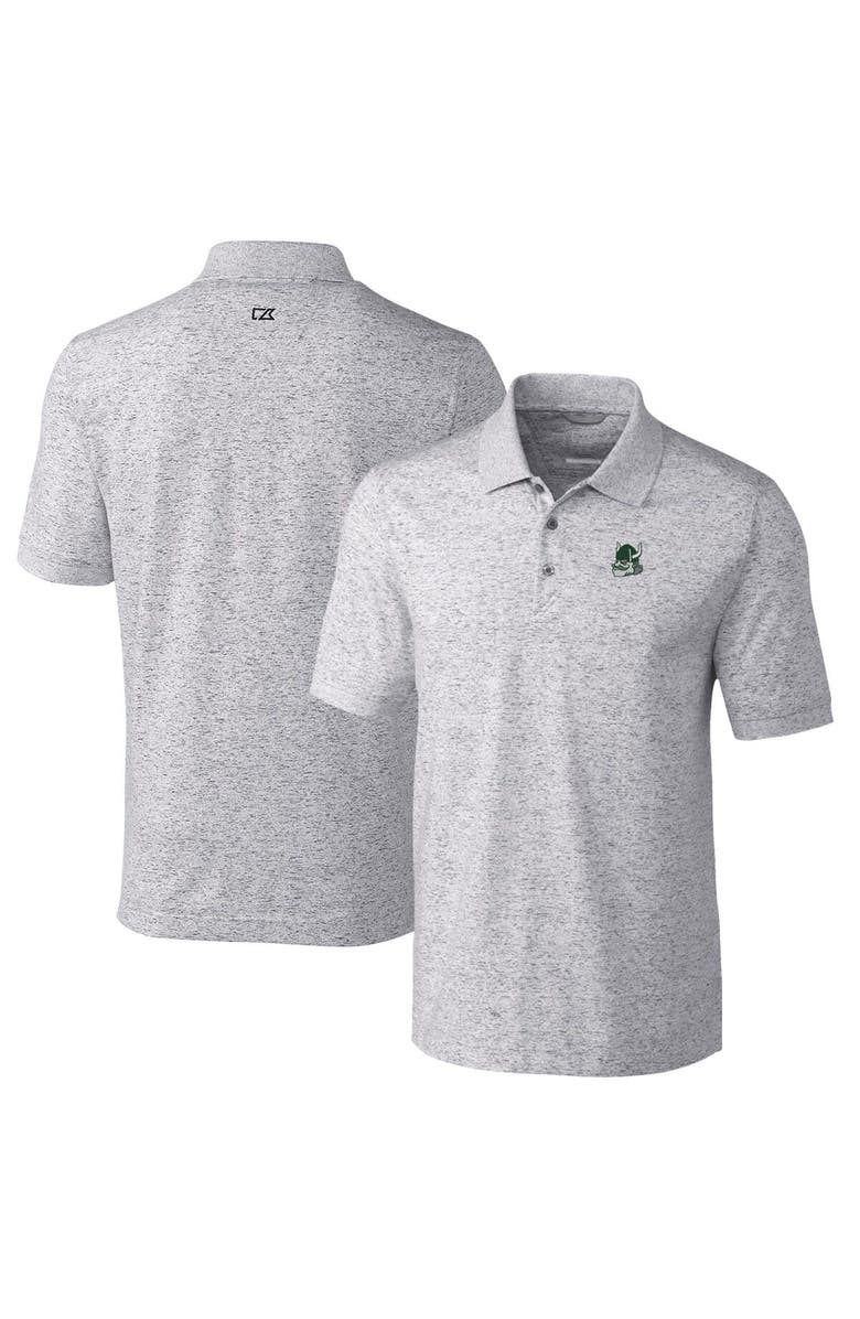 Cutter & Buck Men's Cutter & Buck Steel Portland State Vikings Vault Advantage Tri-Blend Space Dye Big & Tall Polo, Main, color, 