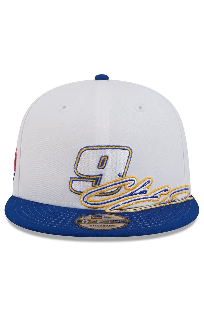 New Era Men's New Era White/Blue Chase Elliott  9FIFTY Snapback Hat, Alternate, color, White