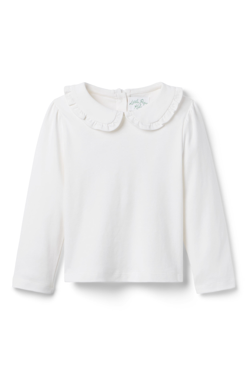 Little Paper Kids Laurel Long Sleeve Knit Tee In White