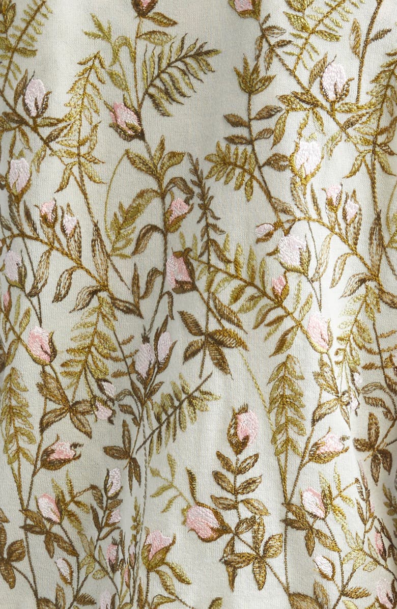 Giambattista Valli Floral Embroidered Cashmere & Silk Cardigan, Alternate, color, Ivory