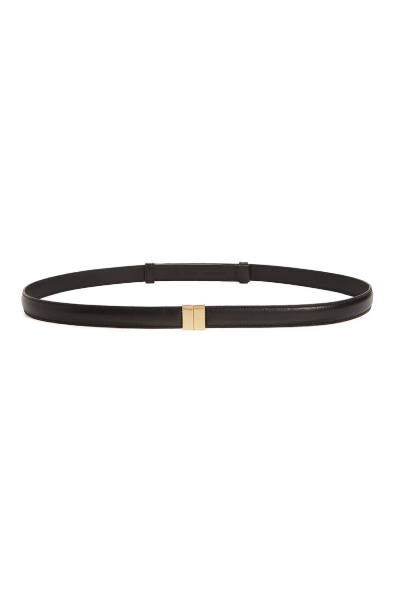 Slide Clasp Leather Belt, Main, color, BLACK