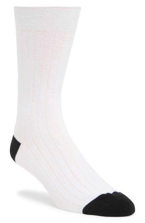 Nordstrom Ribbed Cotton Blend Crew Socks In White