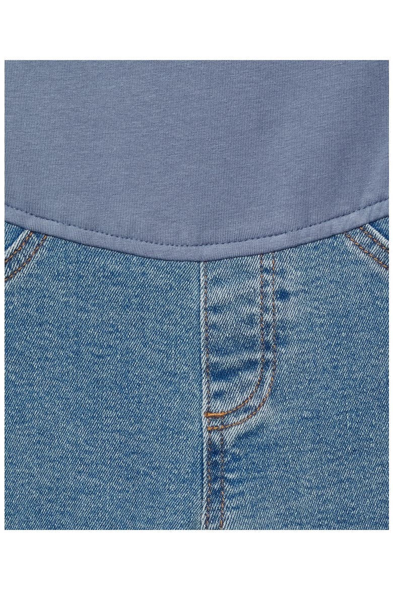 Over the Bump Raw Hem Crop Flare Maternity Jeans, Alternate, color, MEDIUM BLUE