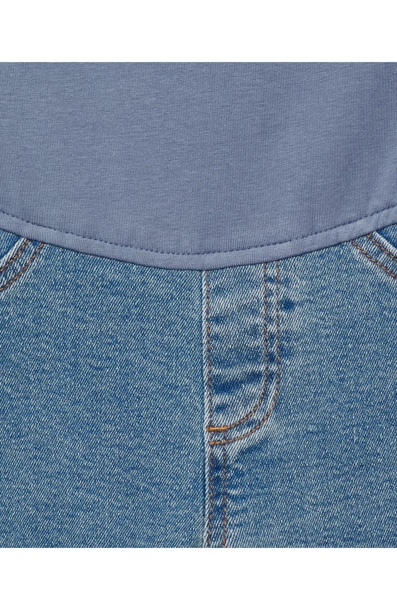 MANGO Over the Bump Raw Hem Crop Flare Maternity Jeans, Alternate, color,