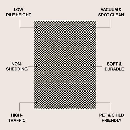 Jonathan Y Finn High-low Modern Minimalist Checkered Monotone Area Rug