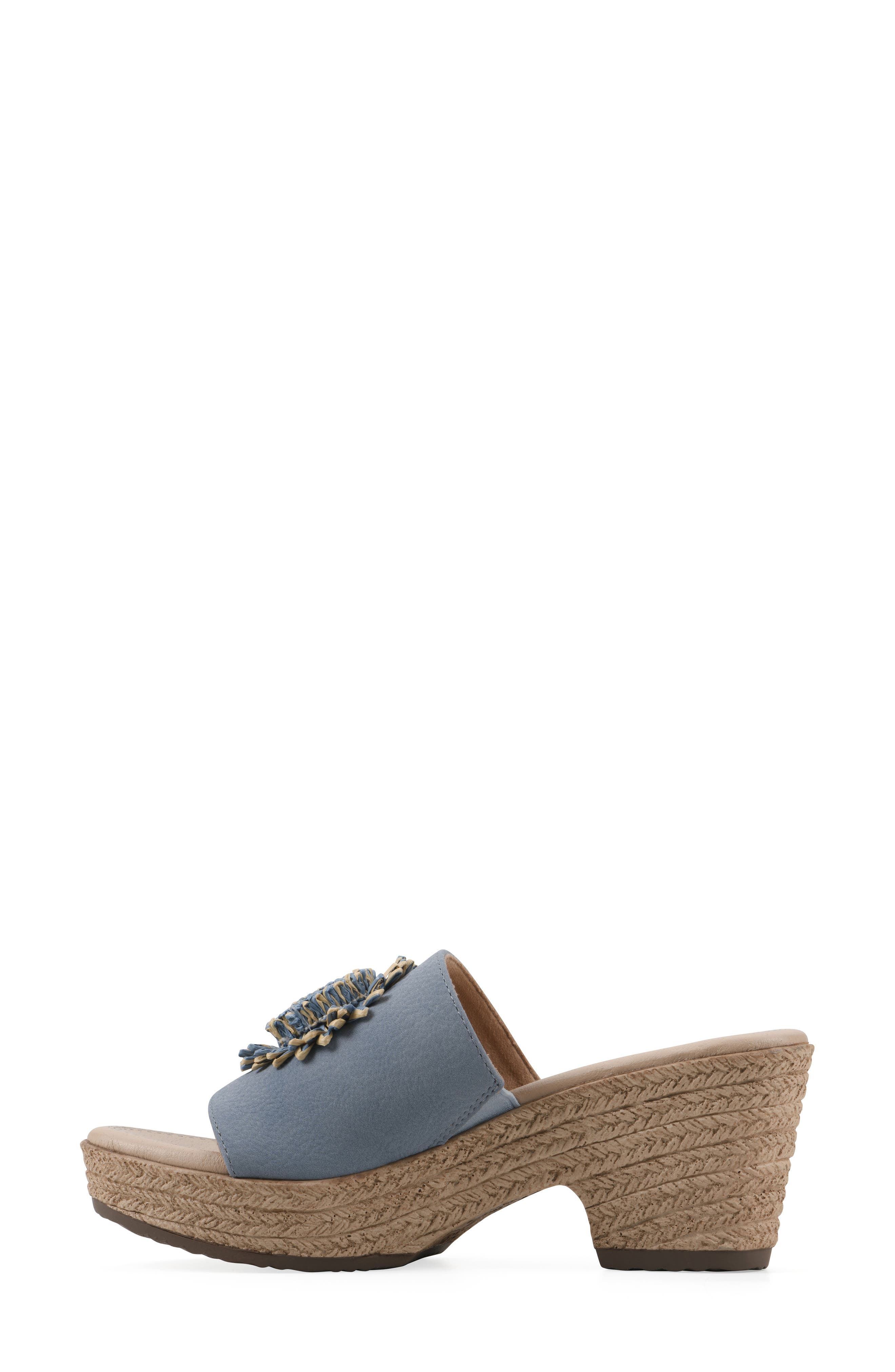 Birkley Wedge Sandal, Alternate, color, PERIWINKLE/ TUMBLED NUBUCK