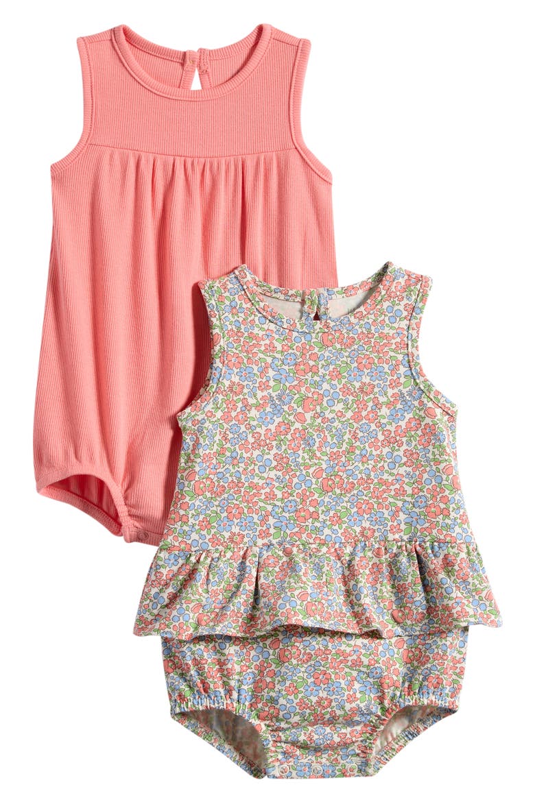 Floral Organic Cotton Dress & Bloomers Set, Main, color, MULTI FLORAL