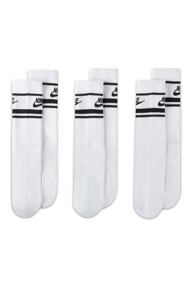 3-Pack Dri-FIT Everyday Essentials Crew Socks, Alternate, color, 103 WHITE/BLACK
