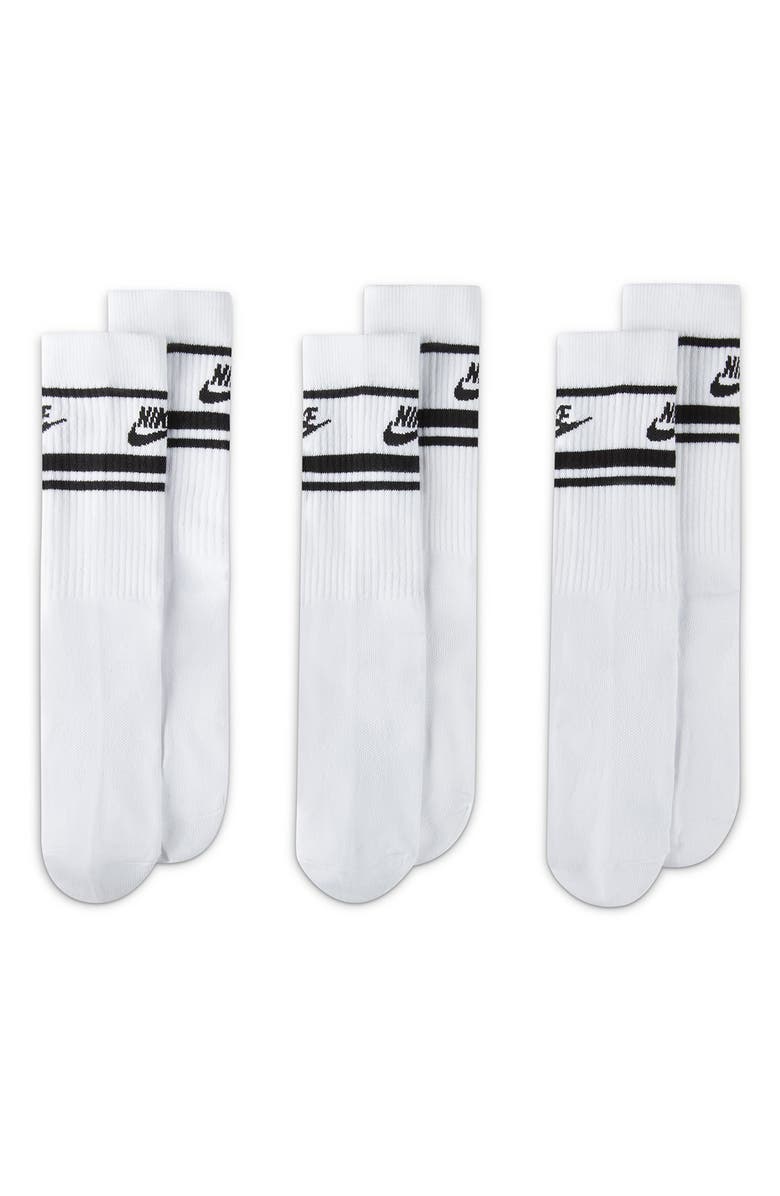 Nike 3-Pack Dri-FIT Everyday Essentials Crew Socks, Alternate, color, White/ Black/ Black