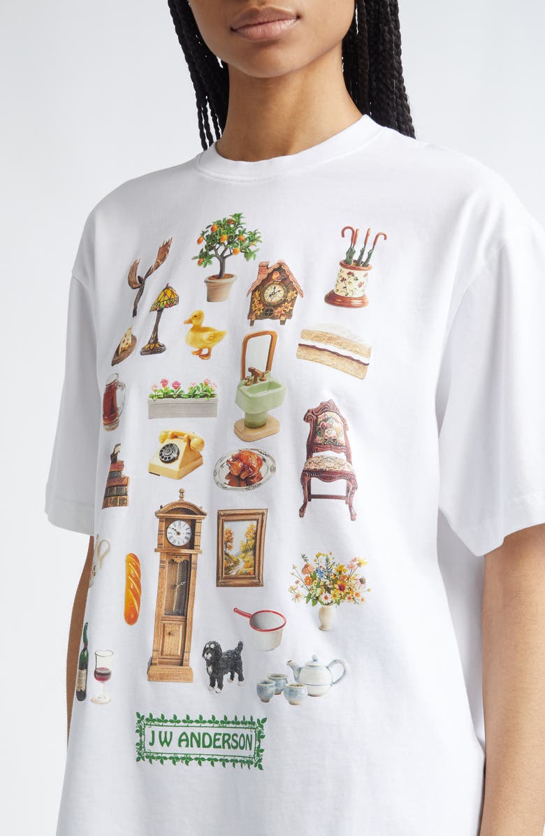 JW Anderson Diorama Oversize Cotton Graphic T-Shirt, Alternate, color,