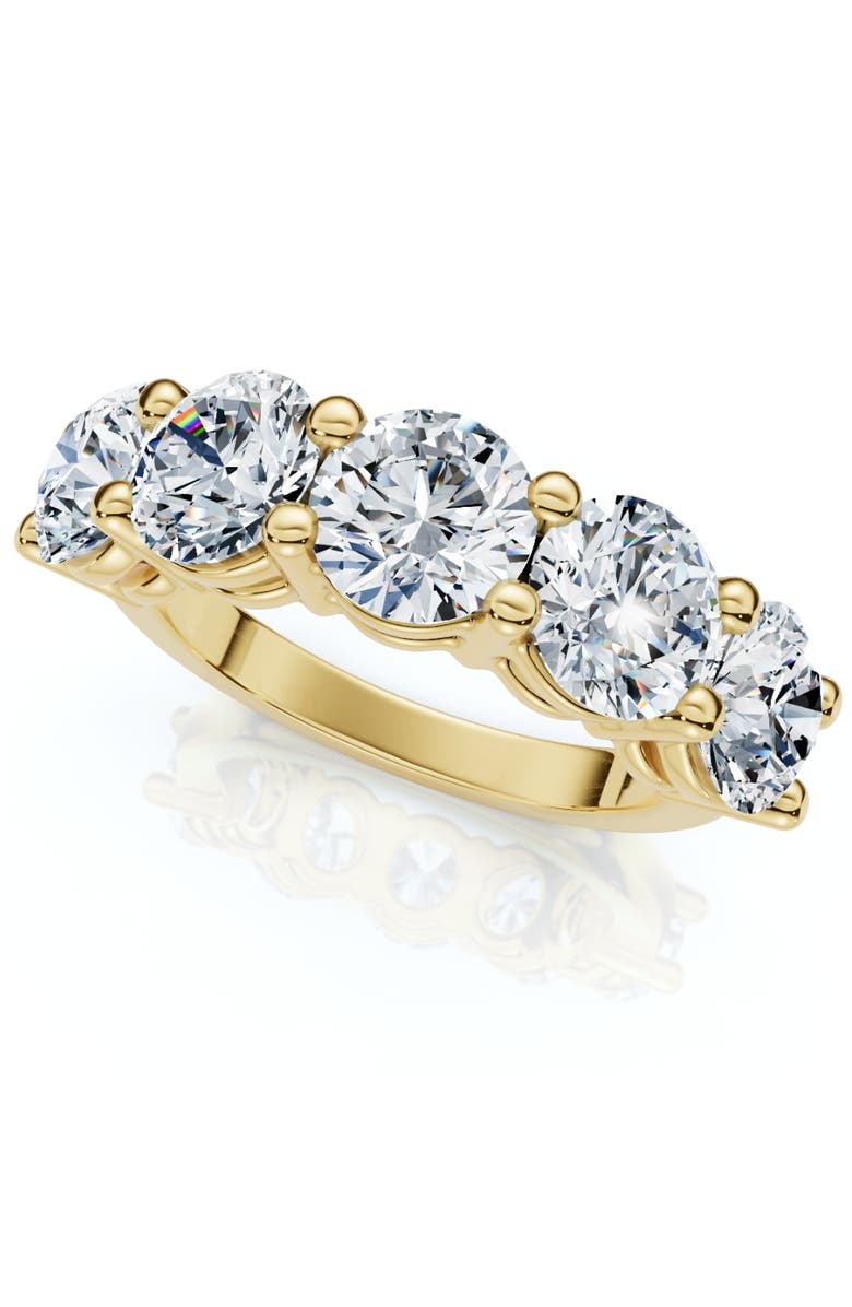 Bliss Diamond 1 - 6.50Ct Diamond Wedding Ring Five Stone Anniversary Band 14k Gold Lab Grown, Main, color,