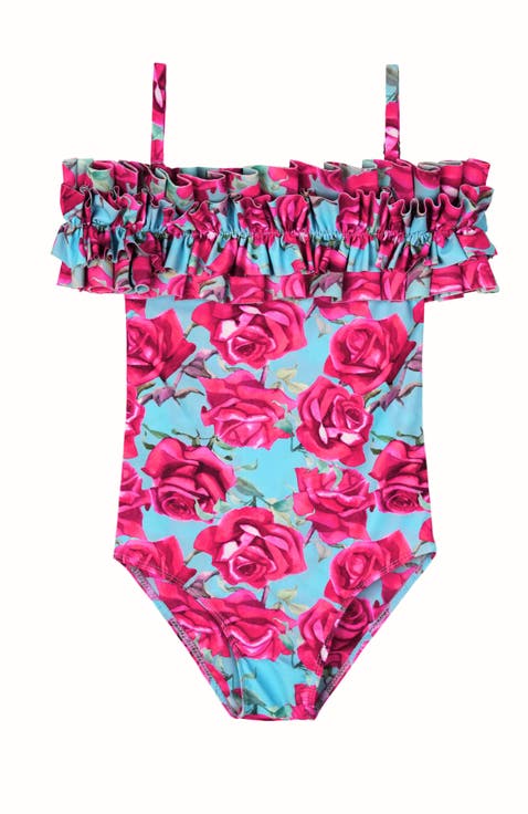 Kids' Rose Ruffle One Piece Swimsuit