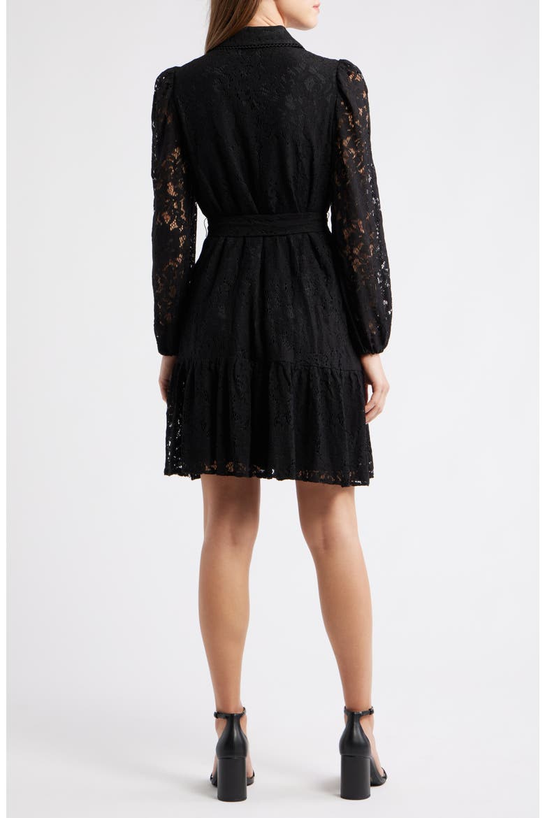 Long Sleeve Lace Shirtdress, Alternate, color, ANNE BLACK