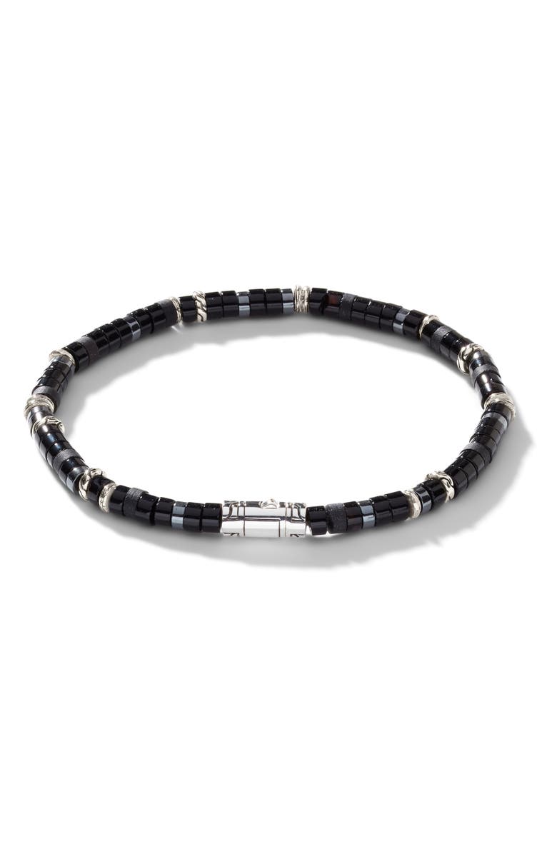 John Hardy Heishi Bracelet, Gemstones, Sterling Silver, Alternate, color, Silver/Black