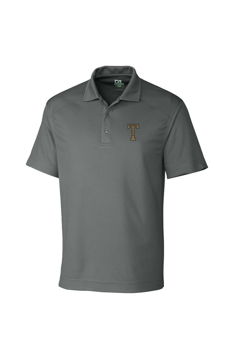 Cutter & Buck Men's Cutter & Buck Steel Georgia Tech Yellow Jackets DryTec Genre Textured Solid Polo, Alternate, color,