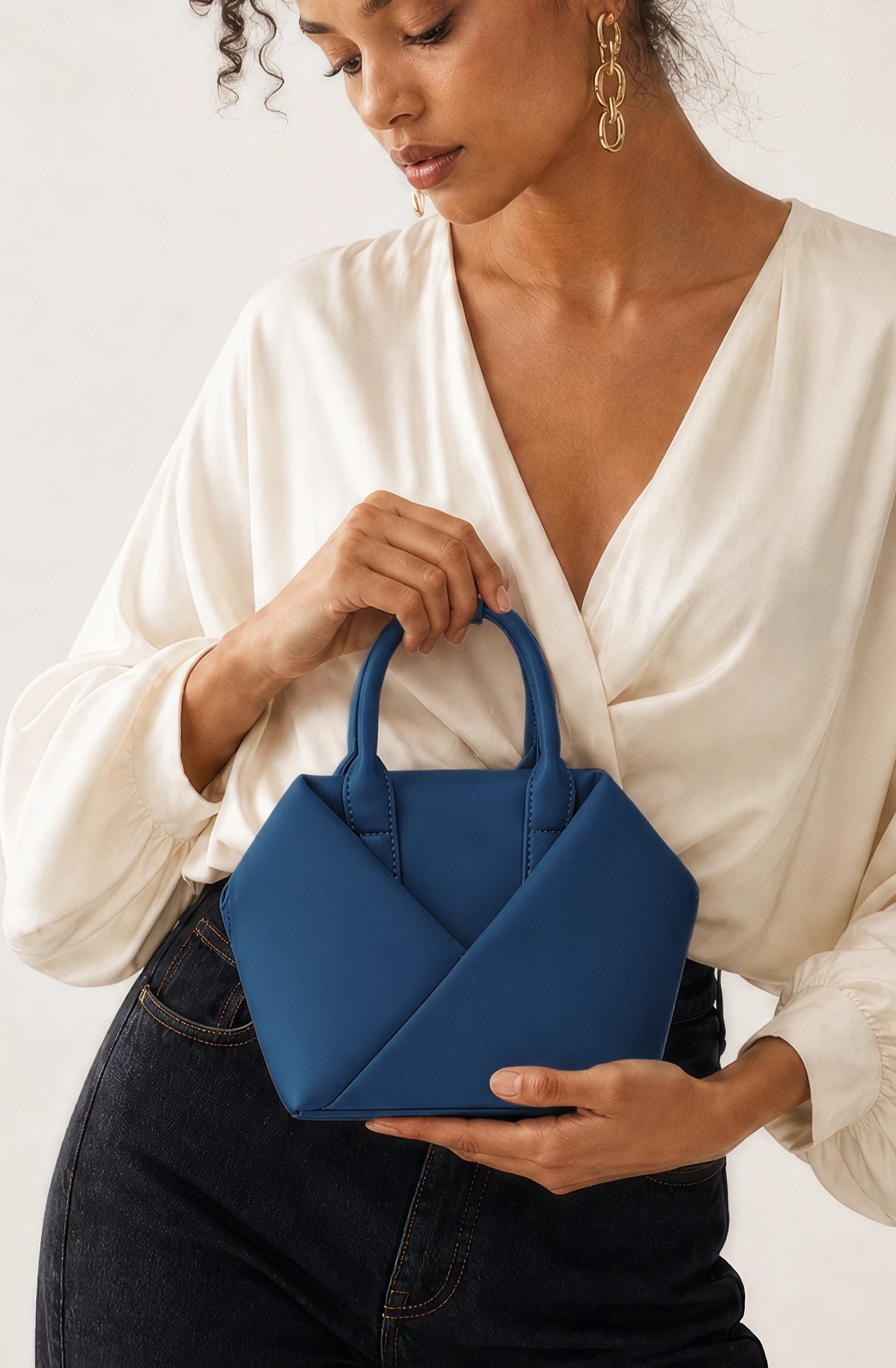 Small Origami Crossbody Tote and Handbag For Women, Alternate, color, Navy Blue