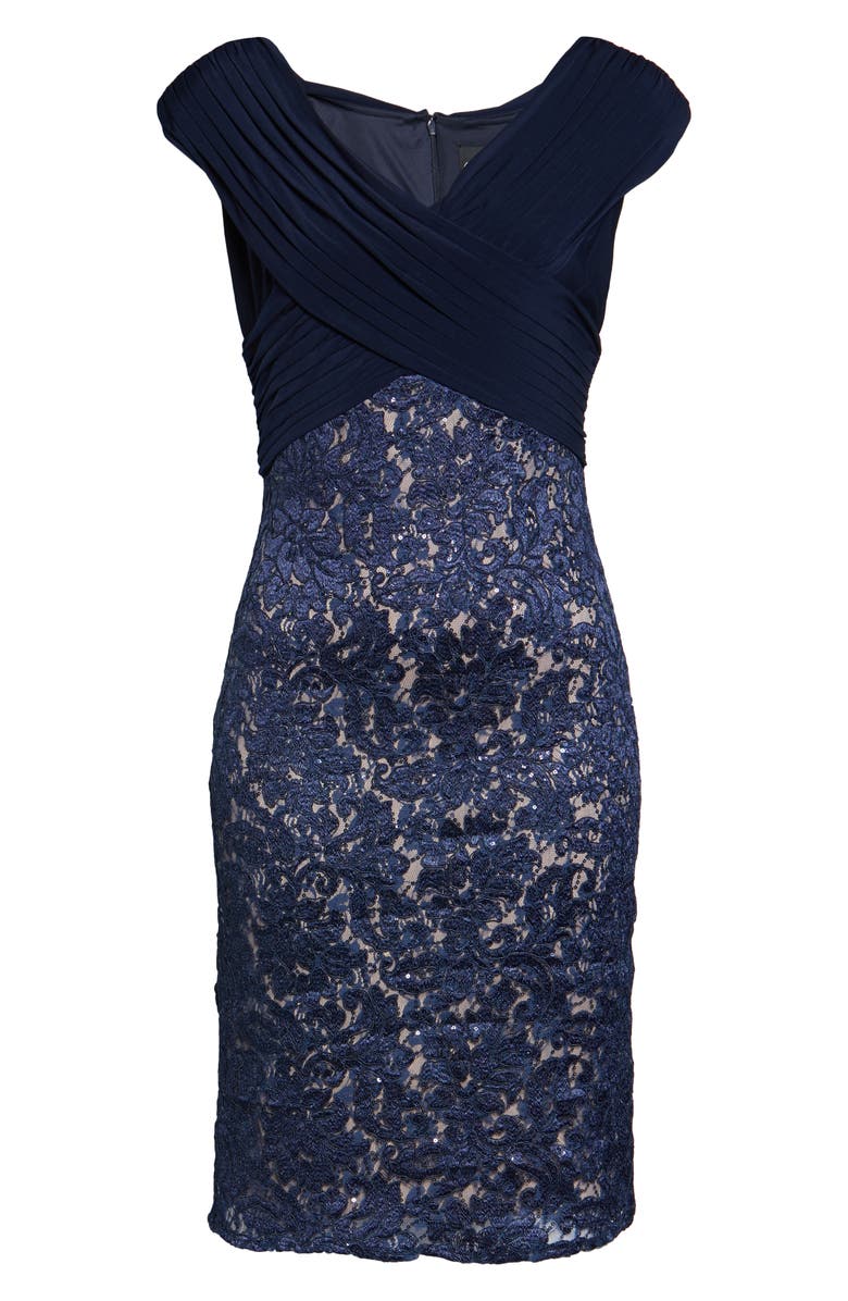 Alex Evenings Pleat & Sequin Lace Cocktail Dress, Alternate, color, 