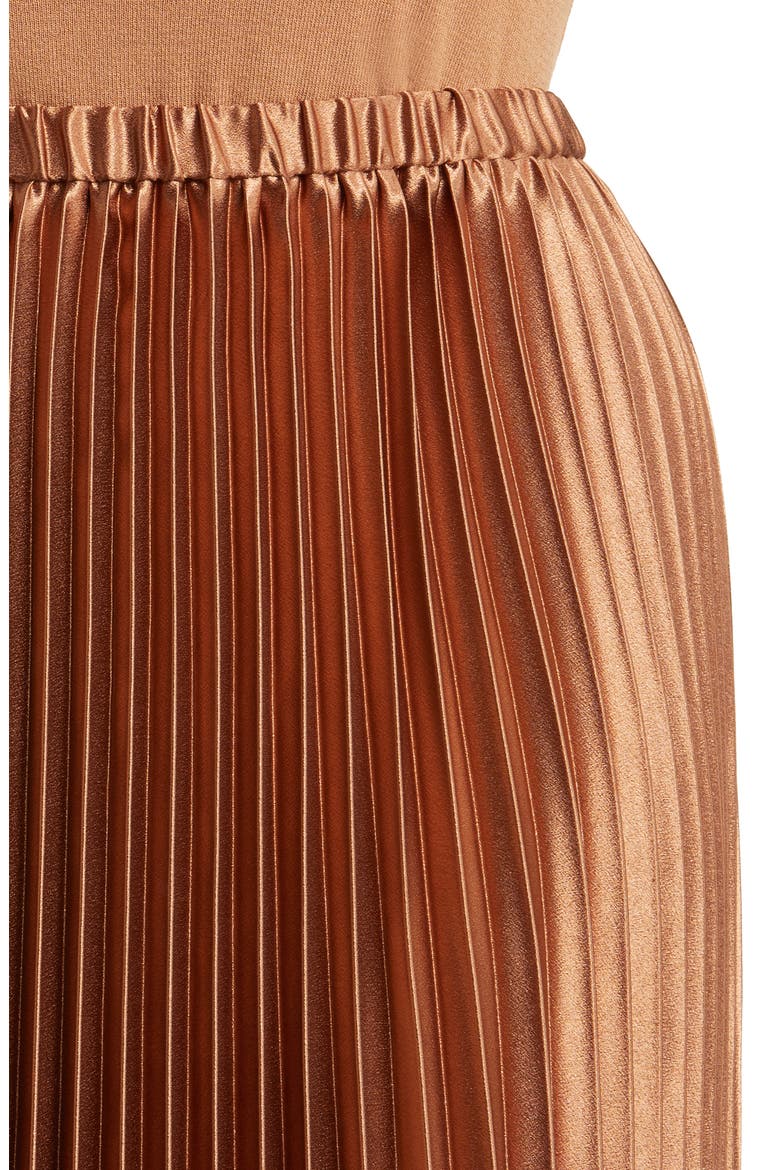 Pleated Satin Midi Skirt, Alternate, color, VICUNA