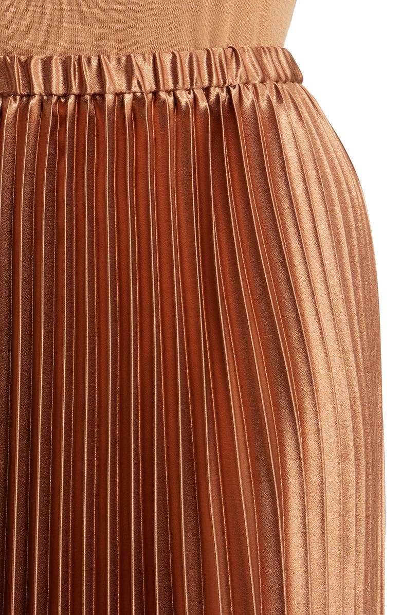Anne Klein Pleated Satin Midi Skirt, Alternate, color, 