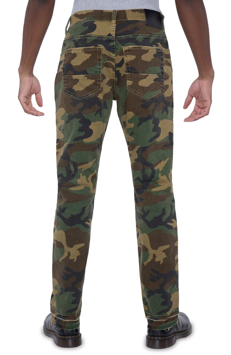 XRAY Camo Print Fringed Skinny Jeans, Alternate, color,