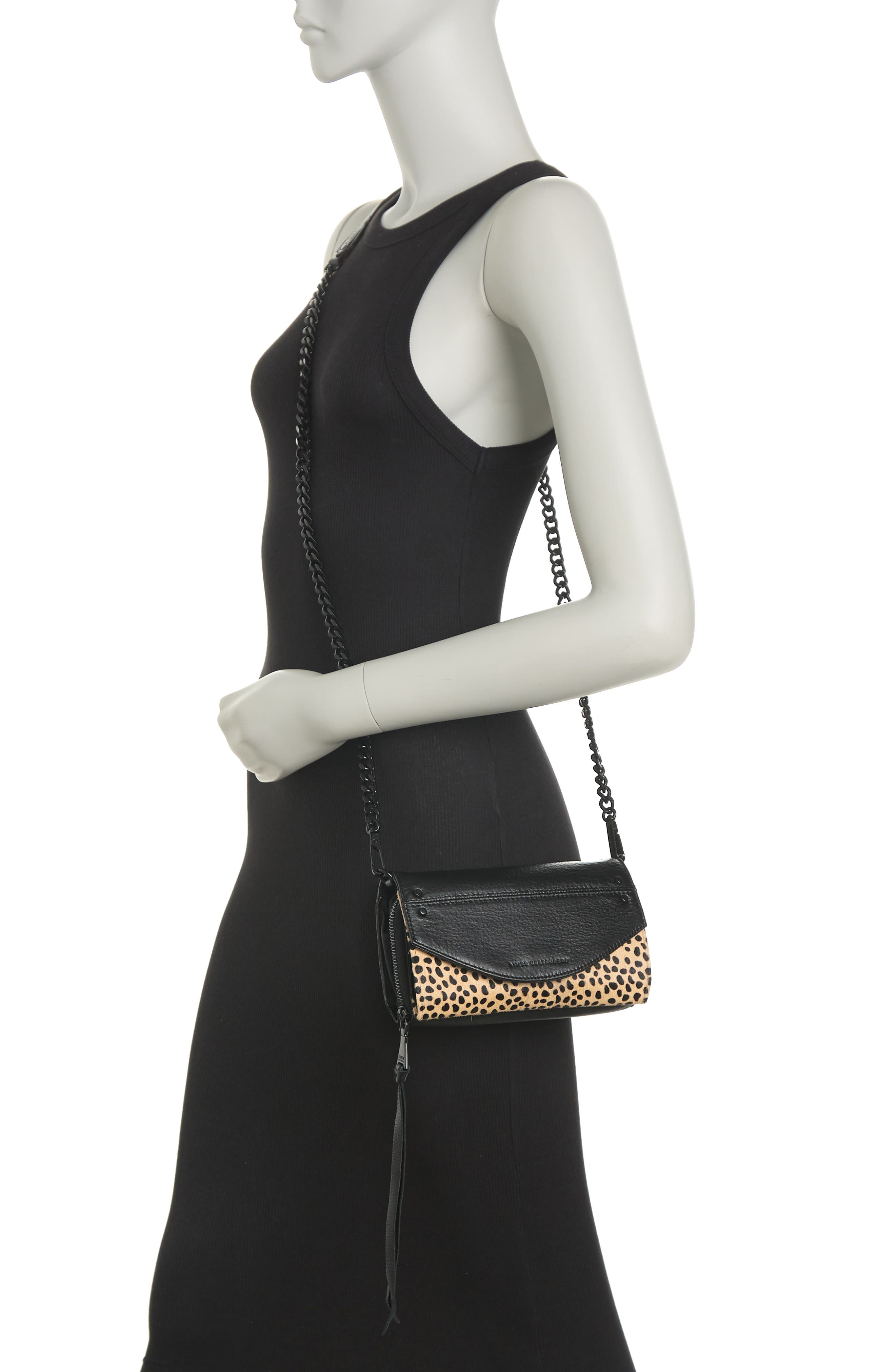 Kestenberg Delancey Genuine Calf Hair & Leather Wallet-on-a-Chain, Alternate, color, Z/DNUBABY CHEETAH HAIRCAL