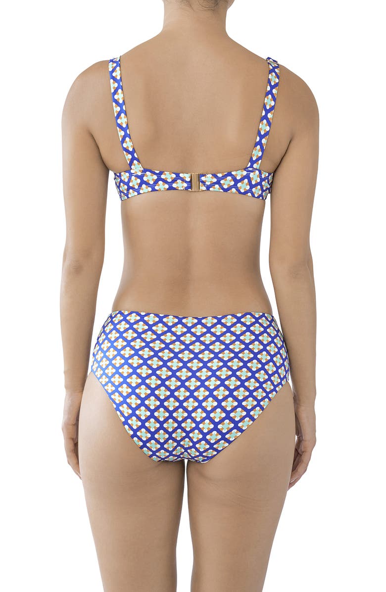 Huit Underwire Balconette Bikini Top, Alternate, color, Blue Print