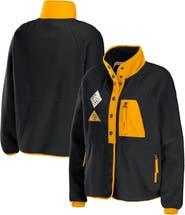 WEAR by Erin Andrews Women's WEAR by Erin Andrews Black Pittsburgh Steelers Polar Fleece Raglan Full-Snap Jacket