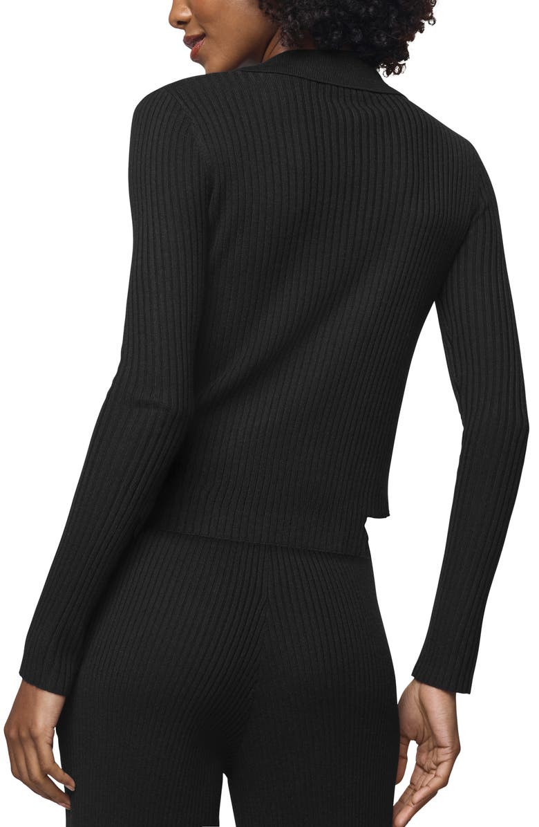 Splendid Georgie Two-Way Zip Sweater, Alternate, color, Black