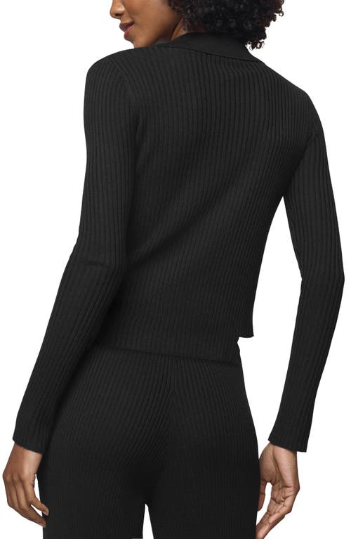 Splendid Georgie Two-way Zip Sweater In Black