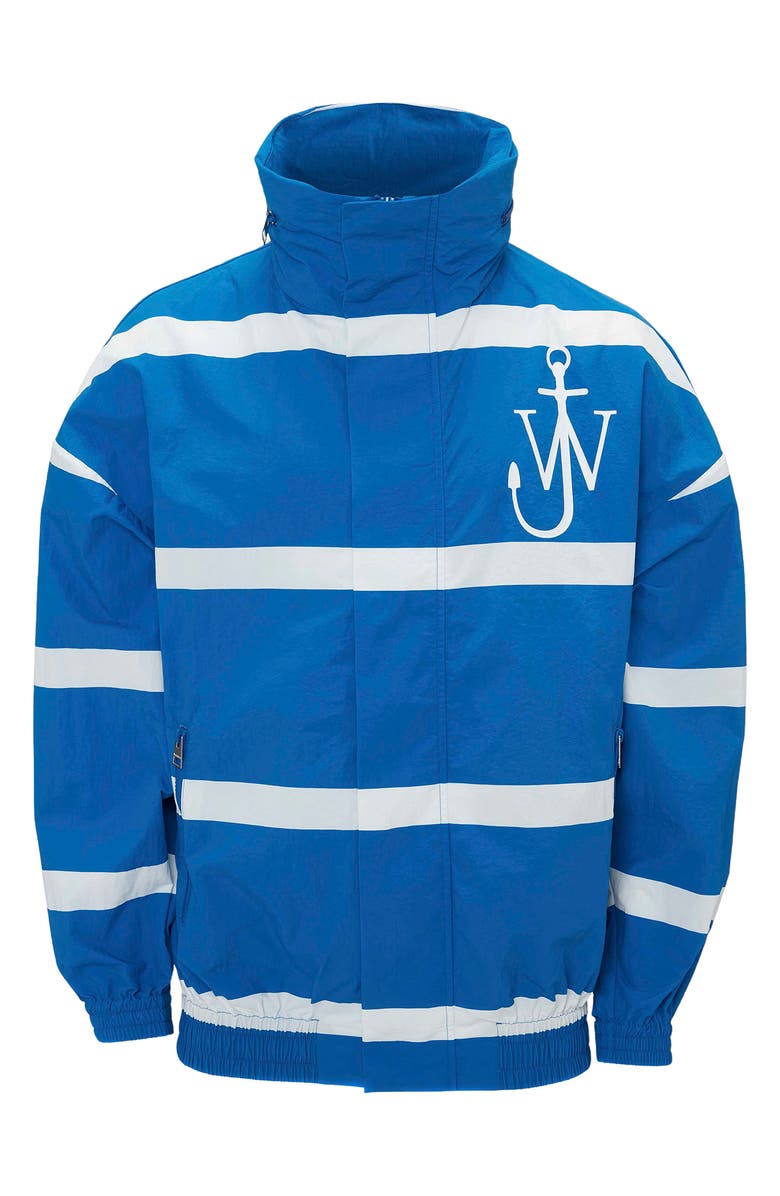 JW Anderson Anchor Patch Stripe Nylon Track Jacket, Main, color, 