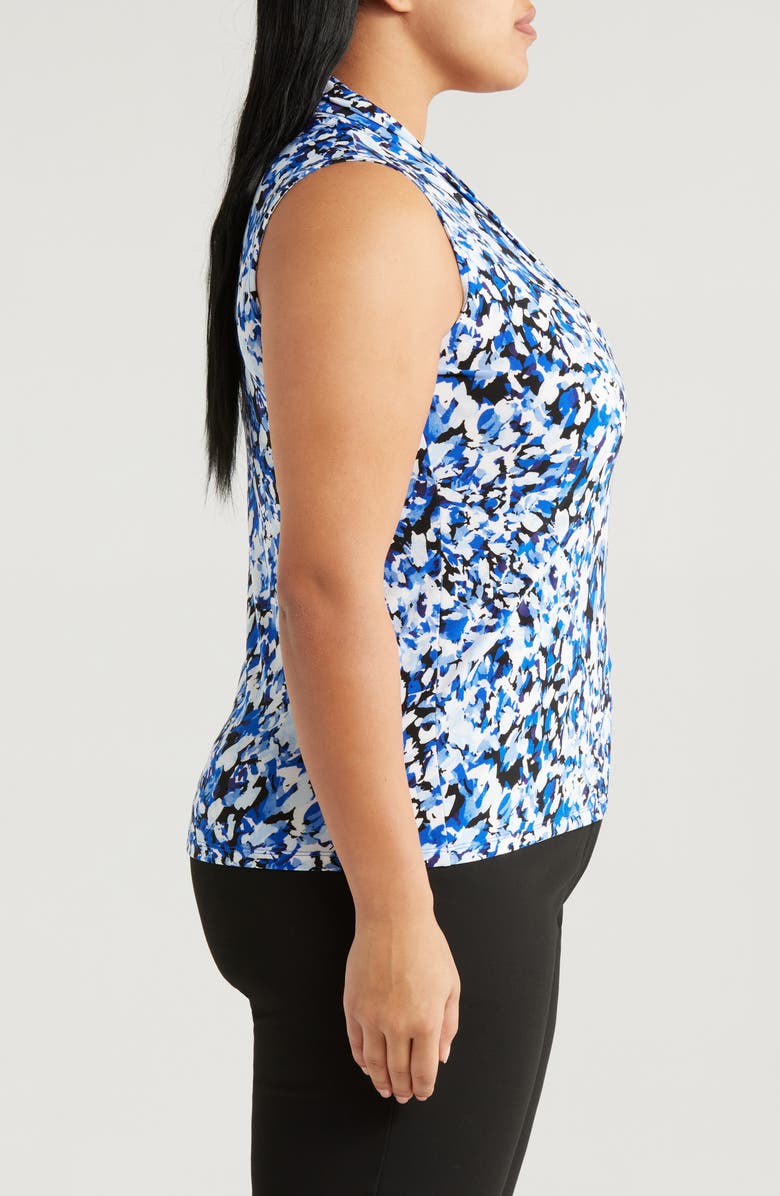 Anne Klein Abstract Print Triple Pleat Sleeveless Top, Alternate, color, 