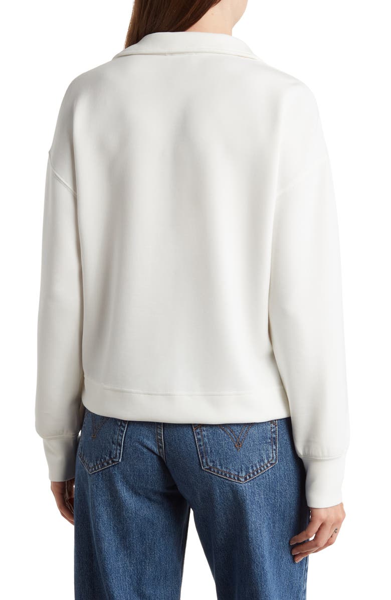 INDUSTRY REPUBLIC CLOTHING Collared Scuba Sweater, Alternate, color, Bright White