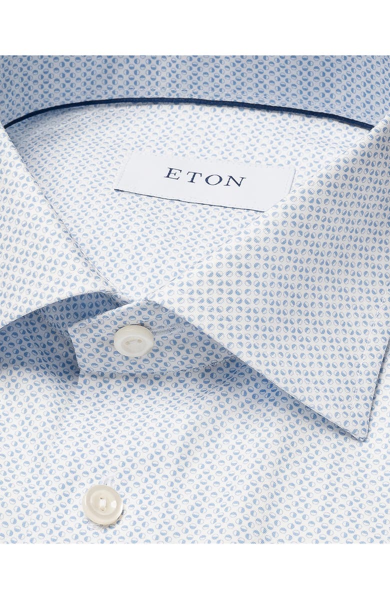 Eton Slim Fit Micro Geometric Dot Cotton Dress Shirt, Alternate, color, Light/ Pastel Blue