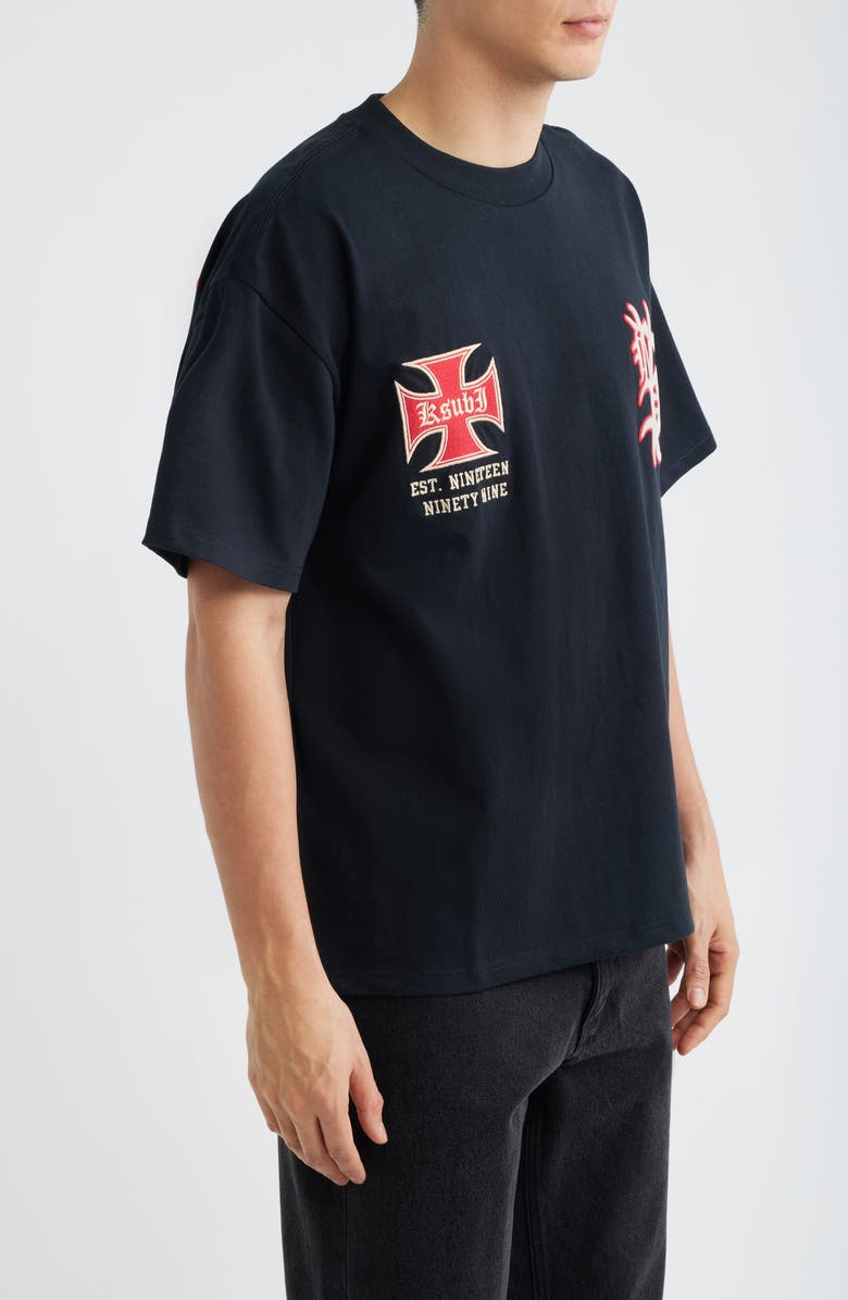 Ksubi League Ekcess Oversize Graphic T-Shirt, Alternate, color, Black