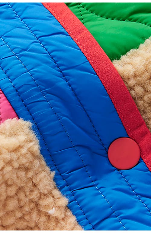 Mini Boden Kids' Mixed Fleece & Quilted Jacket In Multi