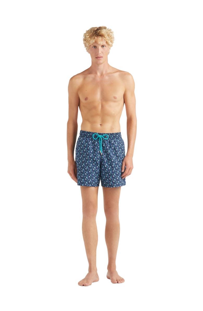 Vilebrequin Men's Micro Ronde Des Tortues Rainbow Swim Shorts, Alternate, color, Peacock