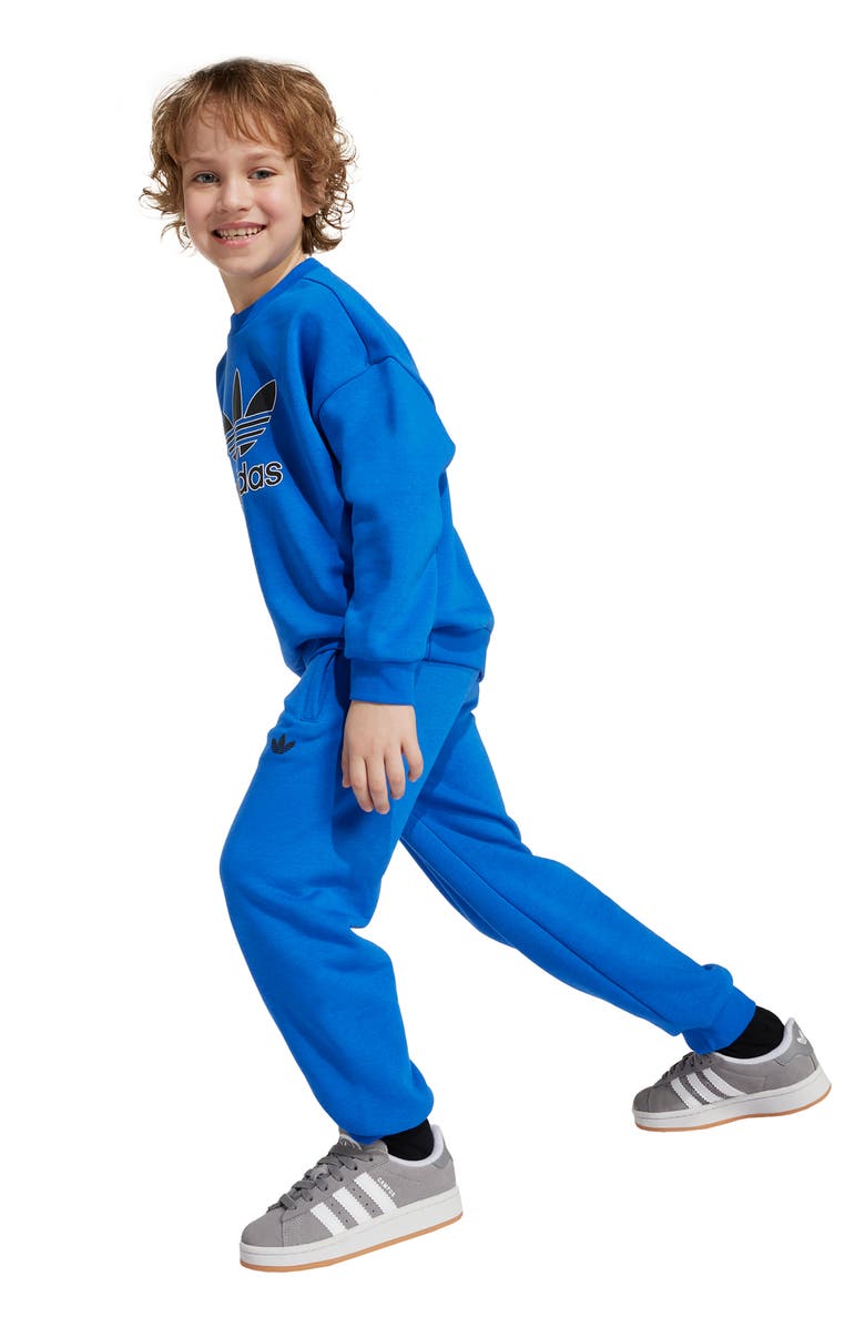 adidas Originals Kids' Crewneck Sweatshirt & Joggers Set, Alternate, color, Blue